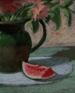 Study in Red and Green (Original Pastel)