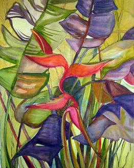Slow Day-Hanging Heleconia (Original Watercolor)