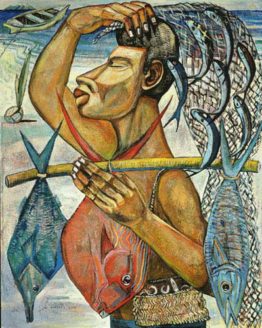 Keoki the Fisherman (Giclee Print on Canvas)