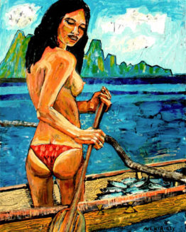 Fishing Maid (Orig Oil Painting)