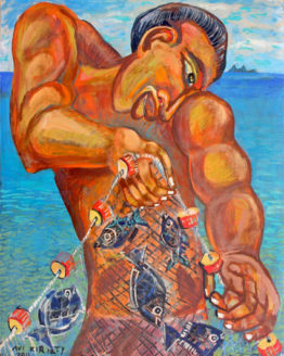 Pulling Fish (Original Oil Painting)