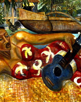 Blue Uke (Giclee Print on Canvas)