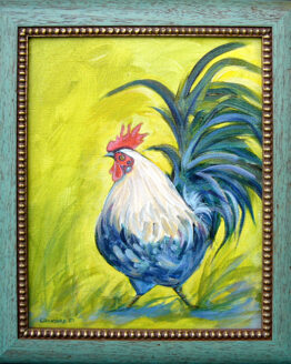 Rooster Looking Left (Original Oil Painting)