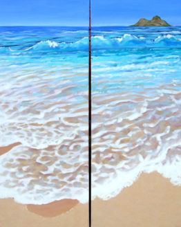 Sunny Day at Lanikai Diptych (Original Oil Painting) Diptich