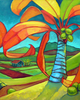 Red Palms (Giclee on Canvas)