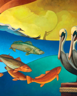 Flyfishing Rockport (Giclee on Canvas)