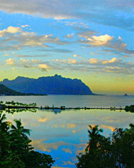 Kahukuu Fish Pond, Oahu(Giclee on Canvas)
