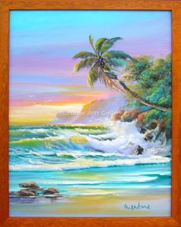 Tropical Turquoise Seascape  (Original Oil Painting)