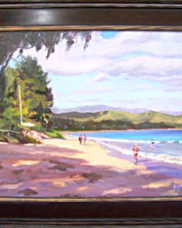 Kailua Beach Morning Shade (Original Oil Painting)