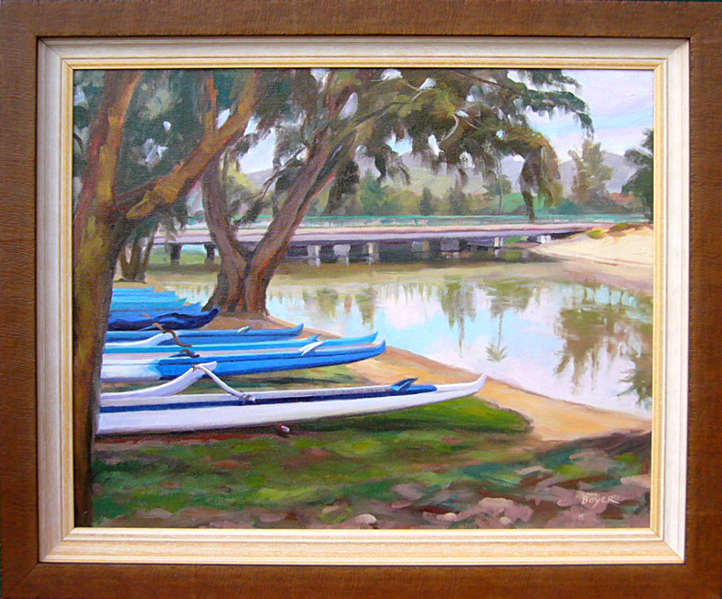 Original Art Kailua Reflections & Canoes