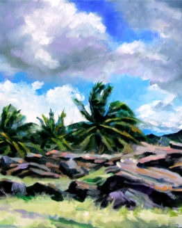 Heiau Kuilioloa, Waianae Coast (Original Oil on Canvas)