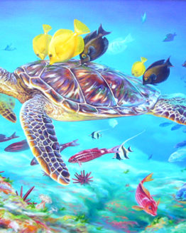 Honu Kisses (Giclee on Canvas)