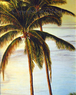 Twin Palms (Giclee on Canvas)