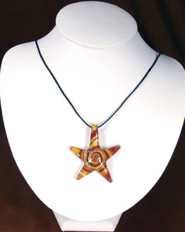 Orange, Yellow, and Red Glass Starfish Necklace