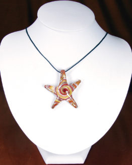 Red, Yellow, and Orange Glass Starfish Necklace