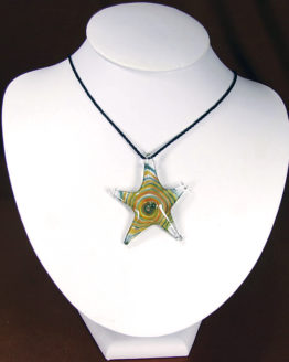 Green and Orange Glass Starfish Necklace