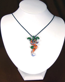 Orange, Green, and Blue Glass Seahorse Necklace