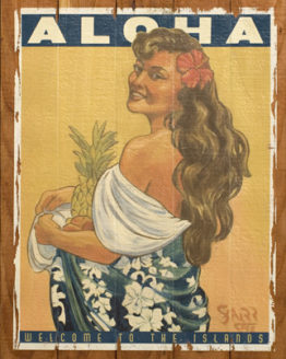 Aloha (Giclee on Redwood)