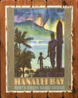 Hanalei Bay (Giclee on Redwood)