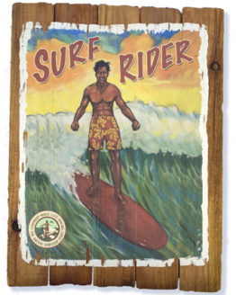 Surf Rider (Giclee on Redwood)