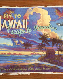 Fly to Hawaii (Giclee on Redwood)