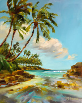 Guardian Palms (Giclee on Canvas)