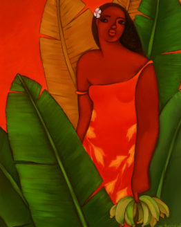 Picking Bananas (Giclee Print on Canvas)