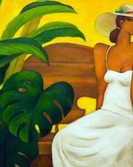 Wahine in White (Giclee on Canvas)