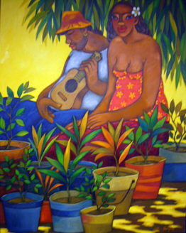 Street Vendor (Giclee on Canvas)